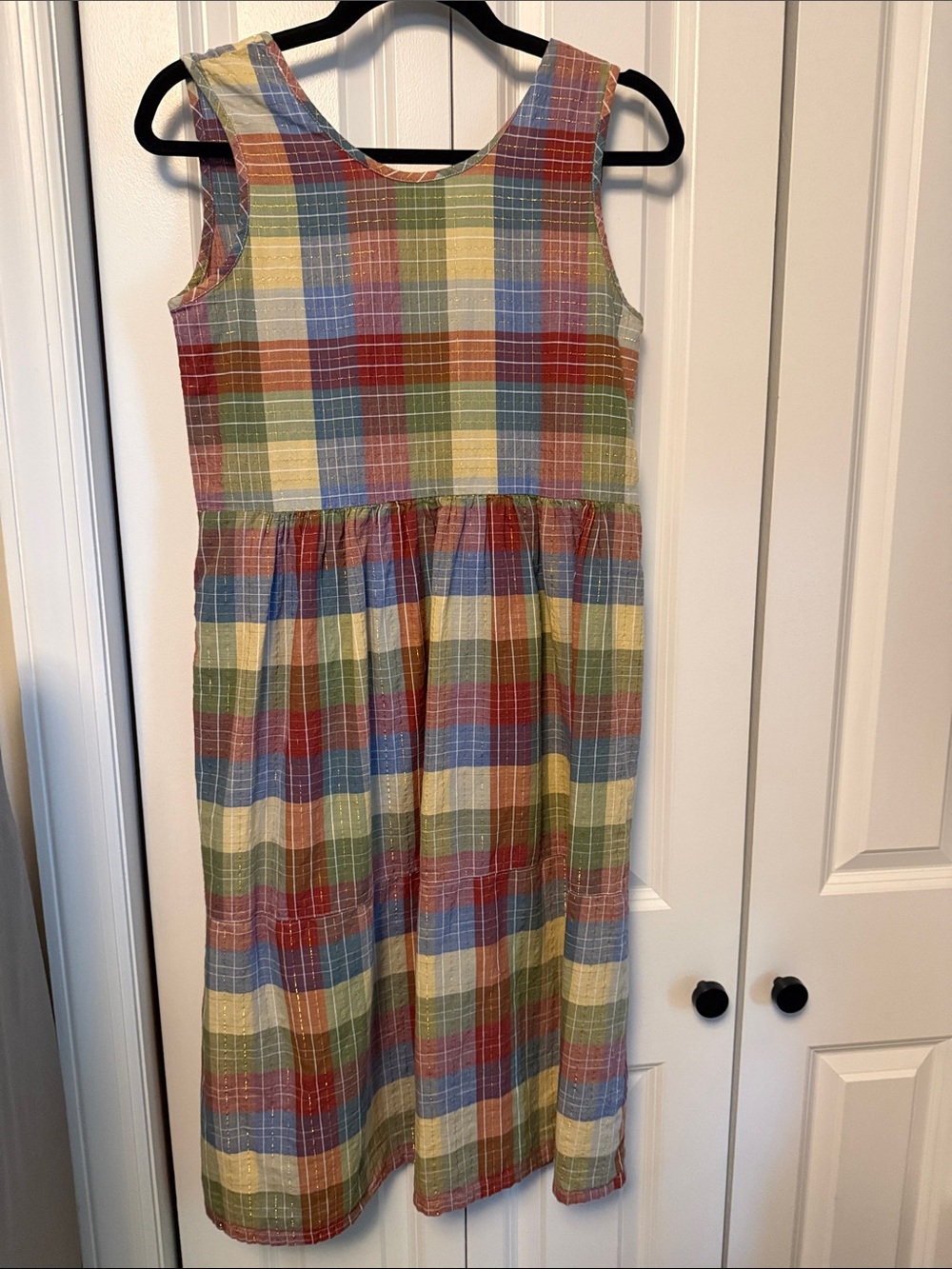 Ace & Jig Multicolor Metallic Plaid Sleeveless Cotton Dress Reversible X-Small